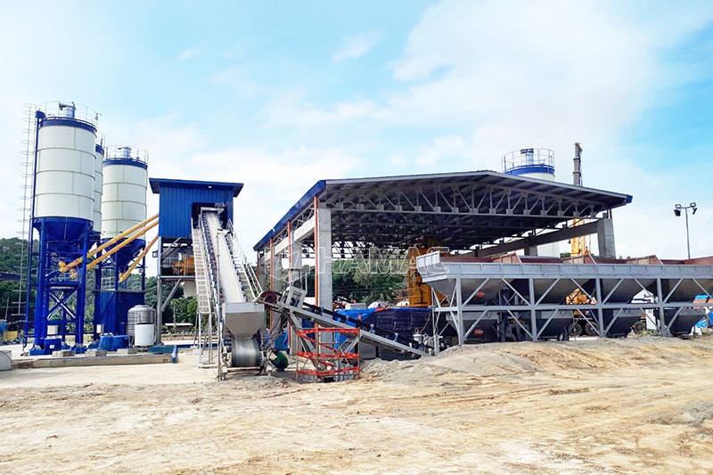 Full views of 60m<sup>3</sup>/h concrete batching plant