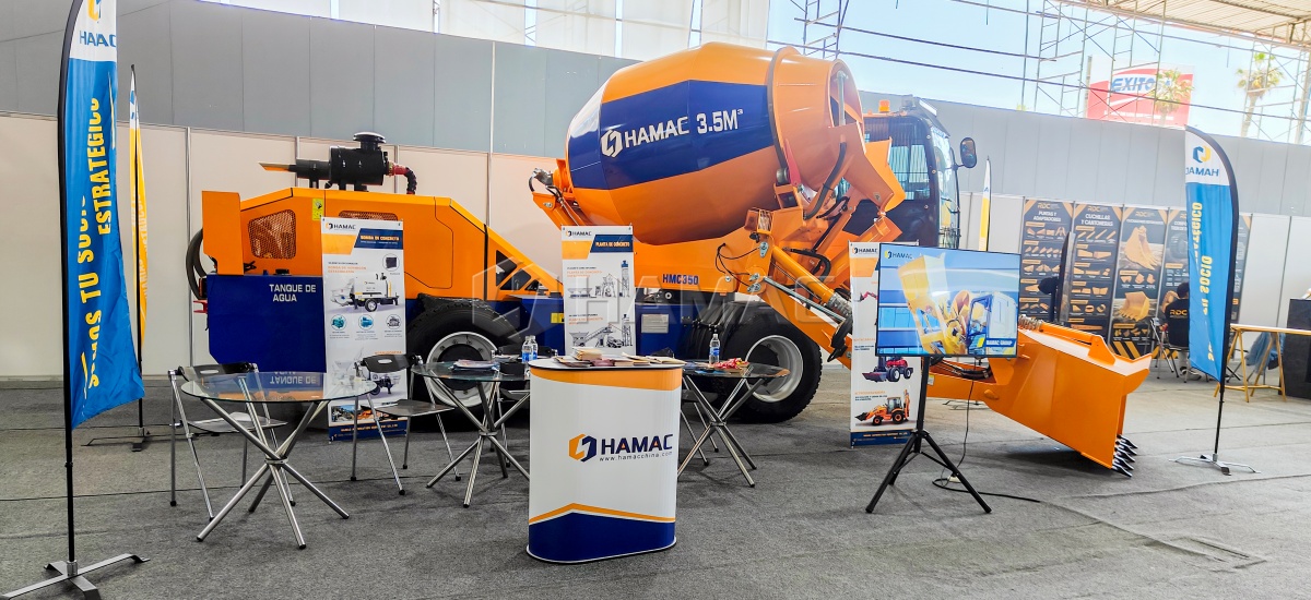 Autohormigonera HAMAC HMC350 de 3,5 m³ en la feria EXCON 2026 en Perú
